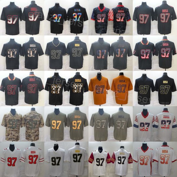 Mans Football 97 Nick Bosa Jerseys All Stitched Team For Sport Fans Vapor Untouchable Salute To Service Pure Cotton Leopard Grain Rush Turn