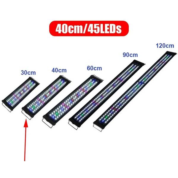 LED Aquarium Light Multi-Color Full Spectrum 30-40cm Super Slim Fish Tank Aquatic Plant Marine Grow Lighting Lamp EU Plug Z250205