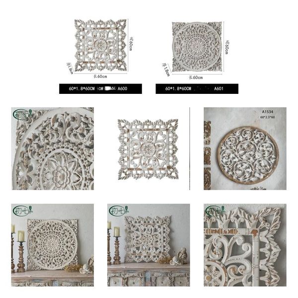 Headboard Bohemian Hand Carved King Headboard Reclaimed Teak Wood Wall Panels Hanging Asian Bedroom Furniture White Coastal Finish Dro Otfi6