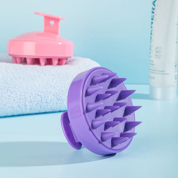 Silicone Shampoo Scalp Hair Massager Head Body Brush Scalp Hair Comb Magic Handle Brush Spa Brush