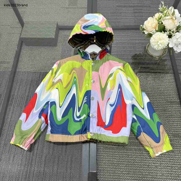 New kids coat hooded baby jackets Double sided use kids designer clothes Size 100-160 Long sleeved boys girls Outerwear 24Mar