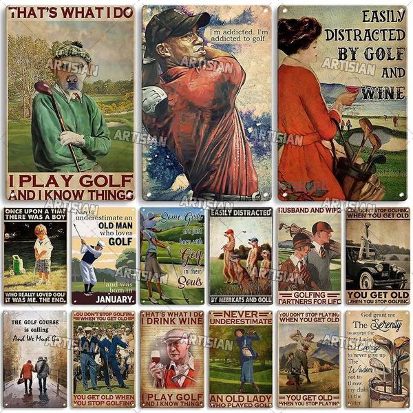 Artisian Sport Metal Plate Golf Tin Sign Vintage Decorative Poster Wall Decor Garage Bar Pub Club Hotel Kitchen Home Man Cave Z250118