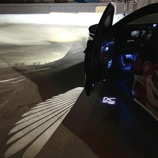 Car Rearview Mirror Welcome Light Angel Wings Carpet Light Led Ambient Light With Decorative Atmosphere Light 12V For Benz