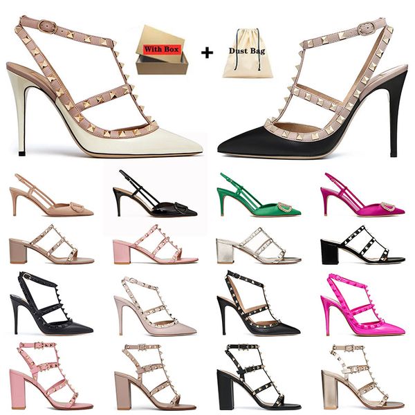 pumps gold red heels famous designer shoes high heel sandals womens rockstud kitten platform sandles woman loafers sneakers open toes slingb