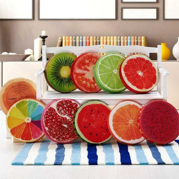 New Creative Fruit Seat Cushion Plush Sofa Bedroom Living Room Throw Pillow Garden Chair Cover Floor Round Shape Home DecorationXJ240821