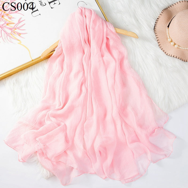 K431 Dance scarf for women square dance spring and autumn pure color chiffon thin and elegant mother summer sun protection face mask mesh silk scarf