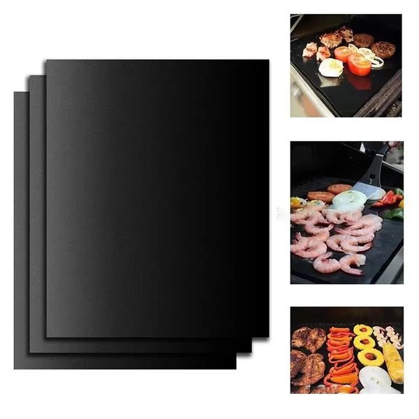 BBQ Accessories Grill Mat Durable Non-Stick Barbecue Mats 40*33cm silicone table mat Cooking Sheets Microwave Oven Outdoor Roast Tool For Pa