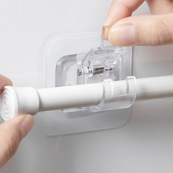 Powerful Curtain Rod Hanging Clip Hook Curtain Bearing 3.5kg Rod Hanging Shower Bathroom Hook Without Drilling zxf 95