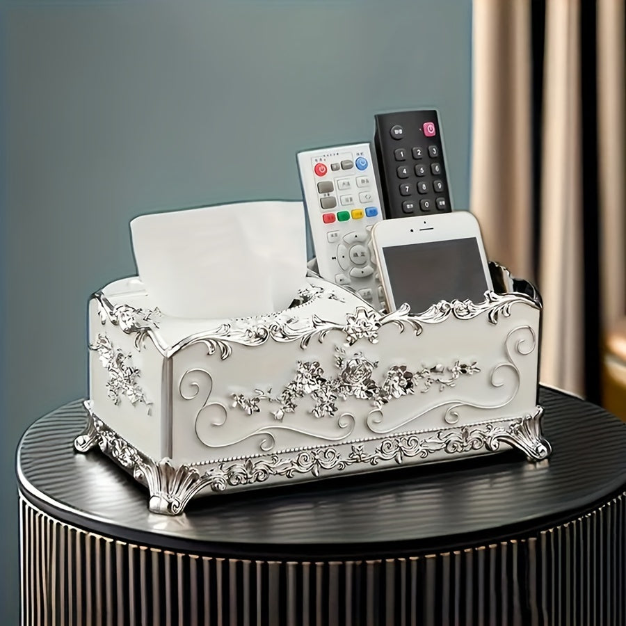 TEMU High-end European-style Box For Living Room Office Desktop Pen Remote Control Storage Box Restaurant Napkin Dispenser