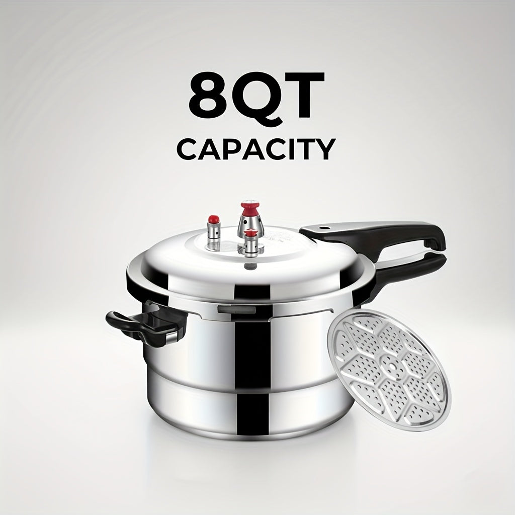 TEMU 4.5-8qt Aluminum Pressure Cooker With Exhaust Valve And Multiple Protections Suitable For Stovetop Pressure Cooker Ideal For Cooking Or Catering