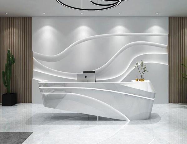 Company office reception desk paint reception desk welcome salon clothing store bar desk desk cash register