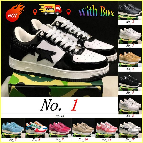 Designer Shoes Sk8 Sneaker Mens Womens Low Patent Leather Black White Blue Green Pink Camo Camouflage Skateboarding Jogging Sports Trainers