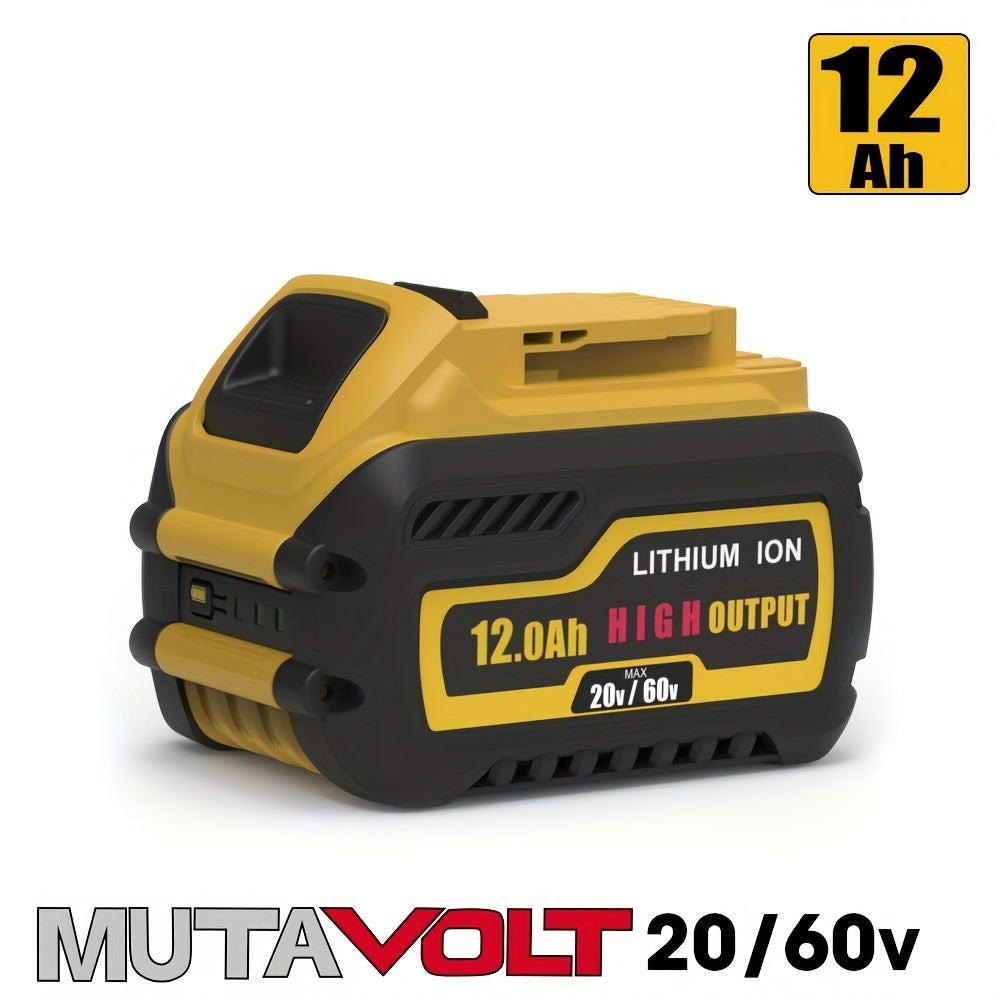 TEMU 60v-20v 12.0ah Lithium Battery Replace For Dcb609 (use Cells With Of 30a), Compatible For 20v-60v Power Tools, Dcb609 Dcb606 Dcb612, Compatible