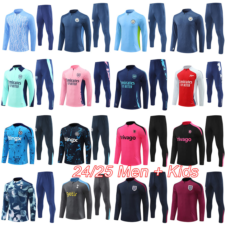 Englands man football tracksuit 2024 Arsen Spurs Chelse city mens soccer tracksuit kids football kits 24 25 VIRGIL FODEN RASHFORD SAKA KANE football