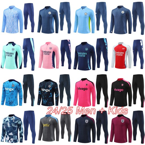 Englands man football tracksuit 2024 Arsen Spurs Chelse city mens soccer tracksuit kids football kits 24 25 VIRGIL FODEN RASHFORD SAKA KANE