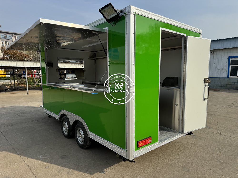 Customizable Big Pasta Shawarma Food Truck Fast Food Pizza Taco Ice Cream Cart Catering Trailer With Full Kitchen