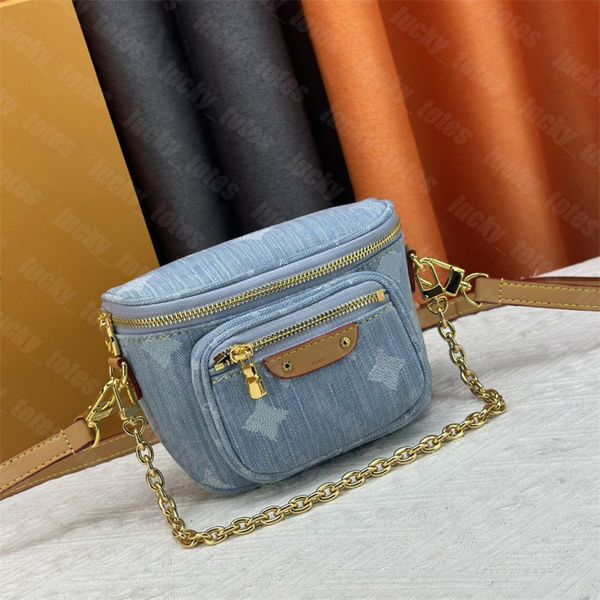 Designer Belt Light Denim Mini Bumbag Men Fanny Packs Women Waist Bags Cross Body Pouch Designers Jeans Bum Bag Handbags
