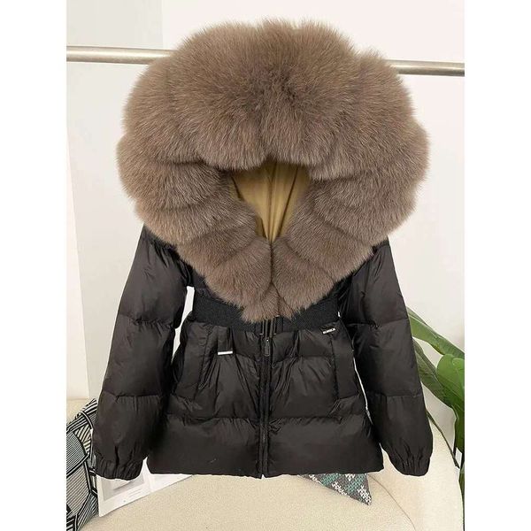 OFTBUY 2024 Winter Jacket Women Real Natural Fox Fur Collar Hooded Thick Warm 90% White Duck Down Coat Female Streetwear Casual