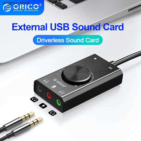 Sound Cards USB external sound card with audio interface+microphone port jack 3.5mm adapter mute volume adjustment external sound card L2409