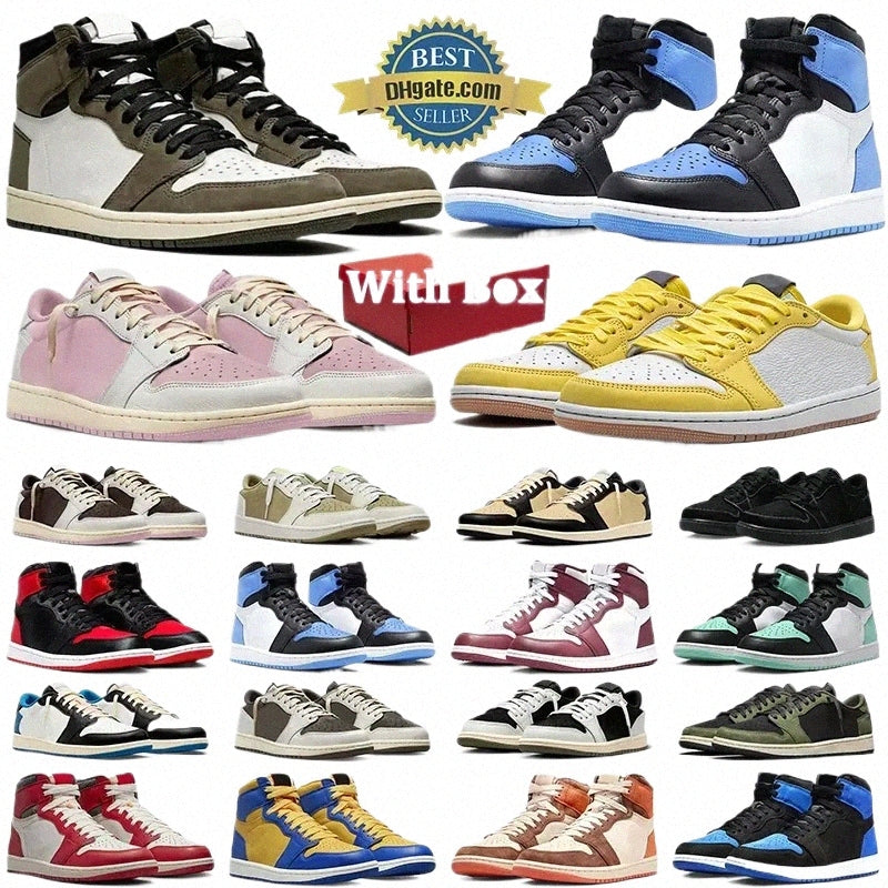 With Box 4 4s Basketball 3 3s Men Designer Shoes 1 Sneakeres Canary University Blue Court Purple Reverse Mocha White Cement Black Cat Thunder j1 Cas