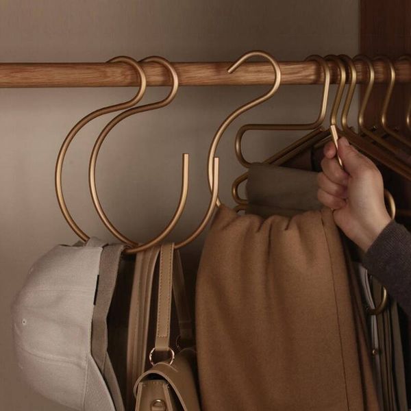 50pcs S-Shape Hooks Aluminum Alloy Bedroom Kitchen Multifunctional Hanging Hook Clasp Holder Pants Hats Hanging Storage Hangers