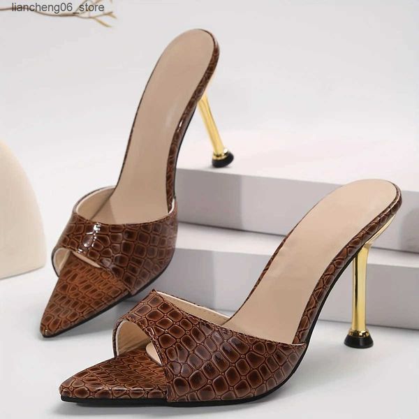 Sandals Charming Audi textured high-heeled sandals - Fashionable and avant-garde party with polka dots peeking at the toes chic and slim hig