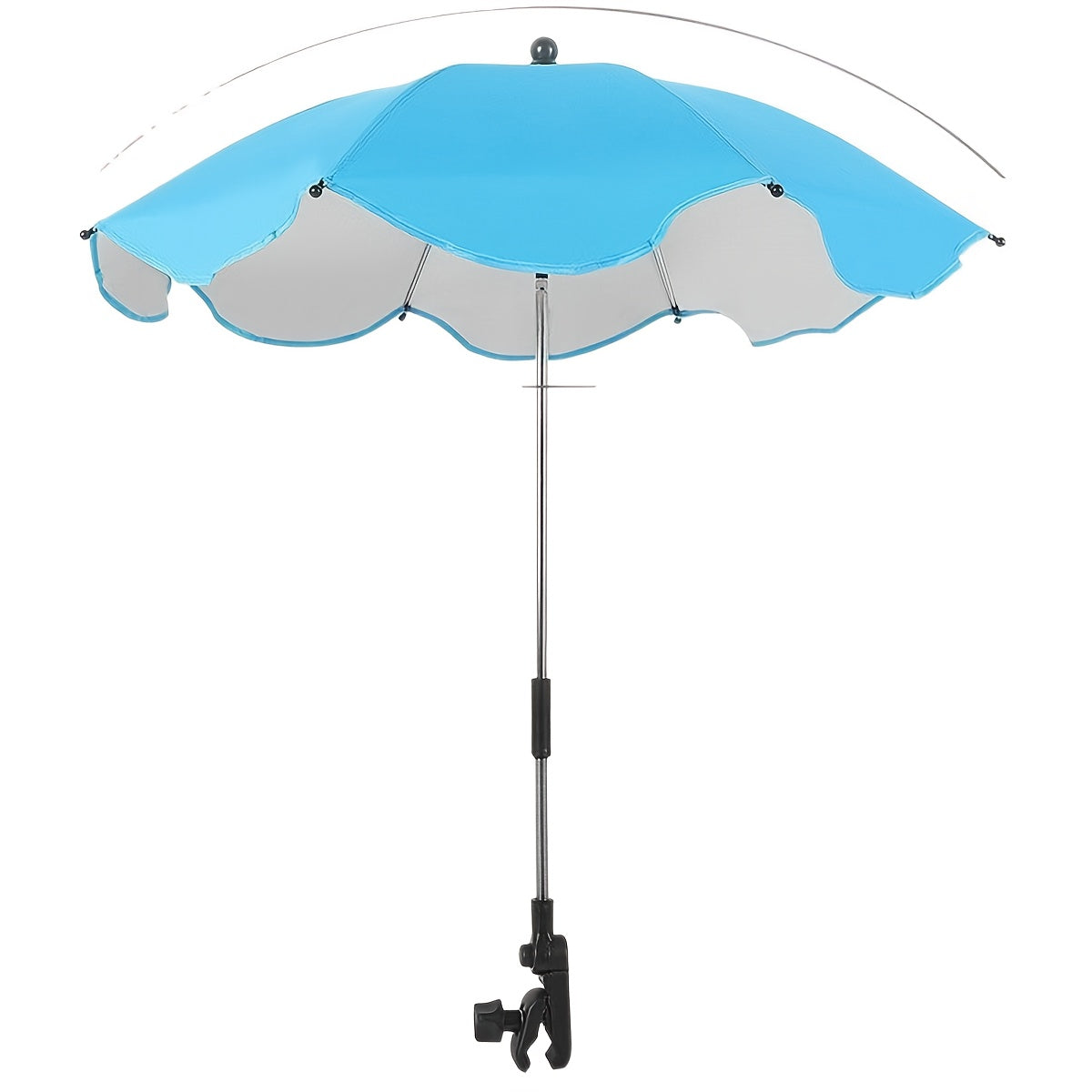 TEMU Premium Sunshade, Outdoor Sun Cover, 14-inch Universal Umbrella With Clamps, 360 Degree Adjustable Pushchair Sunshade, , Bicycle, Wheelchair,