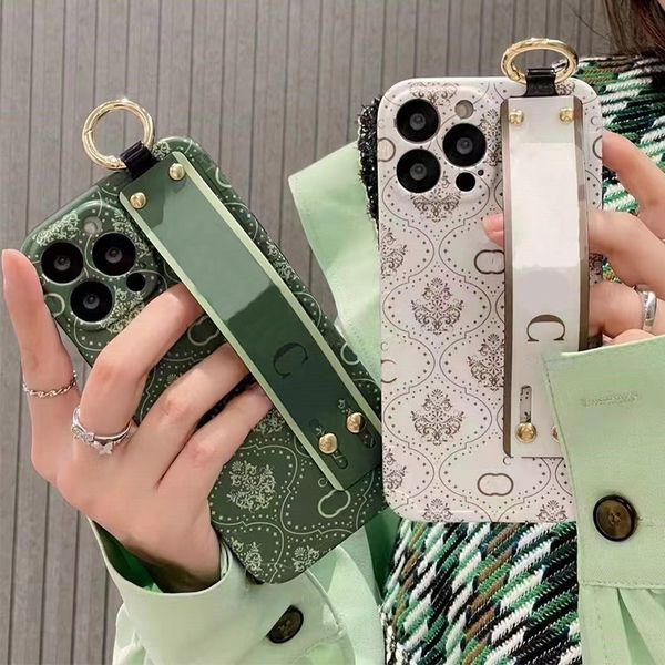 Phone case green armband phone case luxurious designer printed leather case suitable for iPhone 14 Pro Max 13P 12 11 XR 8 new trend