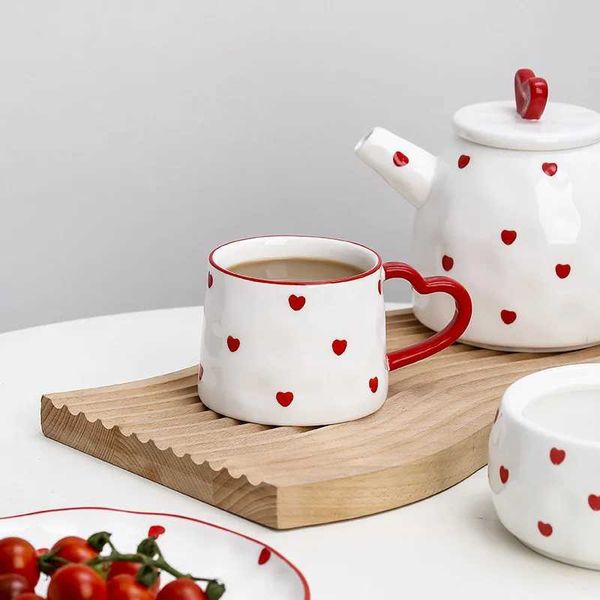 Cup Creative Girls Afternoon Tea Set Household Water Cup Pot ins Simple Cute Accpanying Gift Coffee Cup Set Dad Mate g Z250114