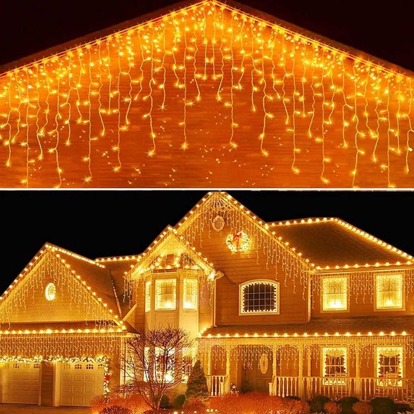 Christmas Decoration 2024 Festoon LED Ice Curtain Outdoor Curtains 0.5-0.6-0.7M New Years Eve Street Garden X241114