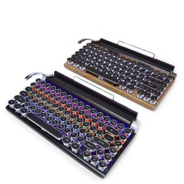 Keyboards Punk Mechanical Keyboard E-sports Game Internet Bar Wired Wireless Bluetooth Green Axis Mechanical Keyboard S25210