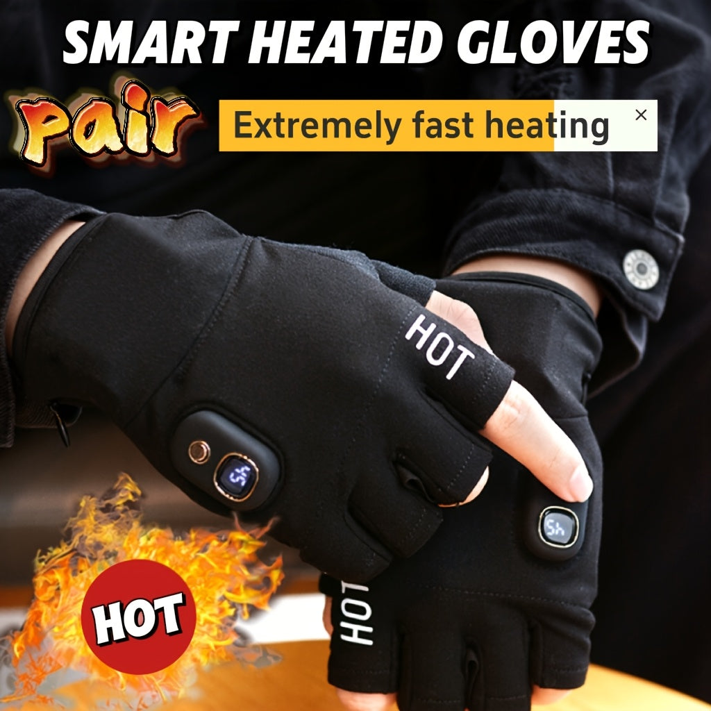 TEMU Men And Women Universal Heating Gloves, Built-in Battery Self-heating Warm Hands, Adjustable Temperature Washable, Outdoor Touch Screen Sports