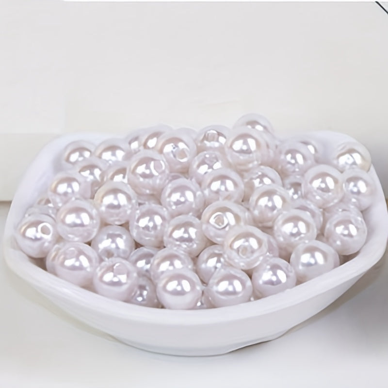 TEMU 1200pcs A Pearl Beads, 6mm - Water-rubbed Finish, Pre-drilled Abs Pearls For Jewelry Making, Bracelets, Necklaces, Hair Braiding, Crafts,