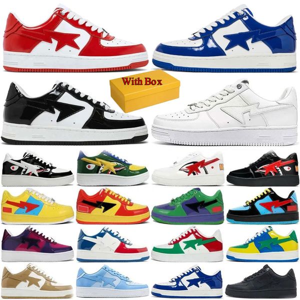 Designer luxury Shoes Low for men SK8 Sneakers Patent Leather Black White Blue Camouflage Skateboarding jogging Sports Star Trainers 36-45