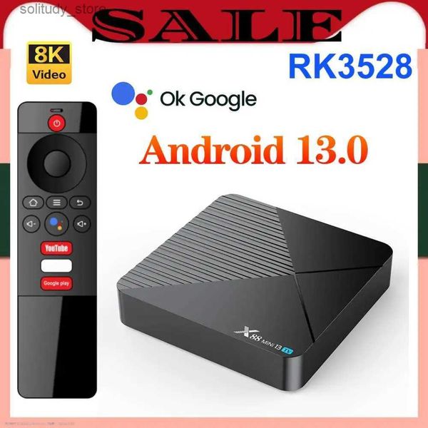 Set Top Box Rockchip RK3528 quad core 64 bit Cortex A53 X88 mini 13 TV box Android 13 ATV UI supports 8K video 4K 60f WiFi 6 BT5.0 set-top b