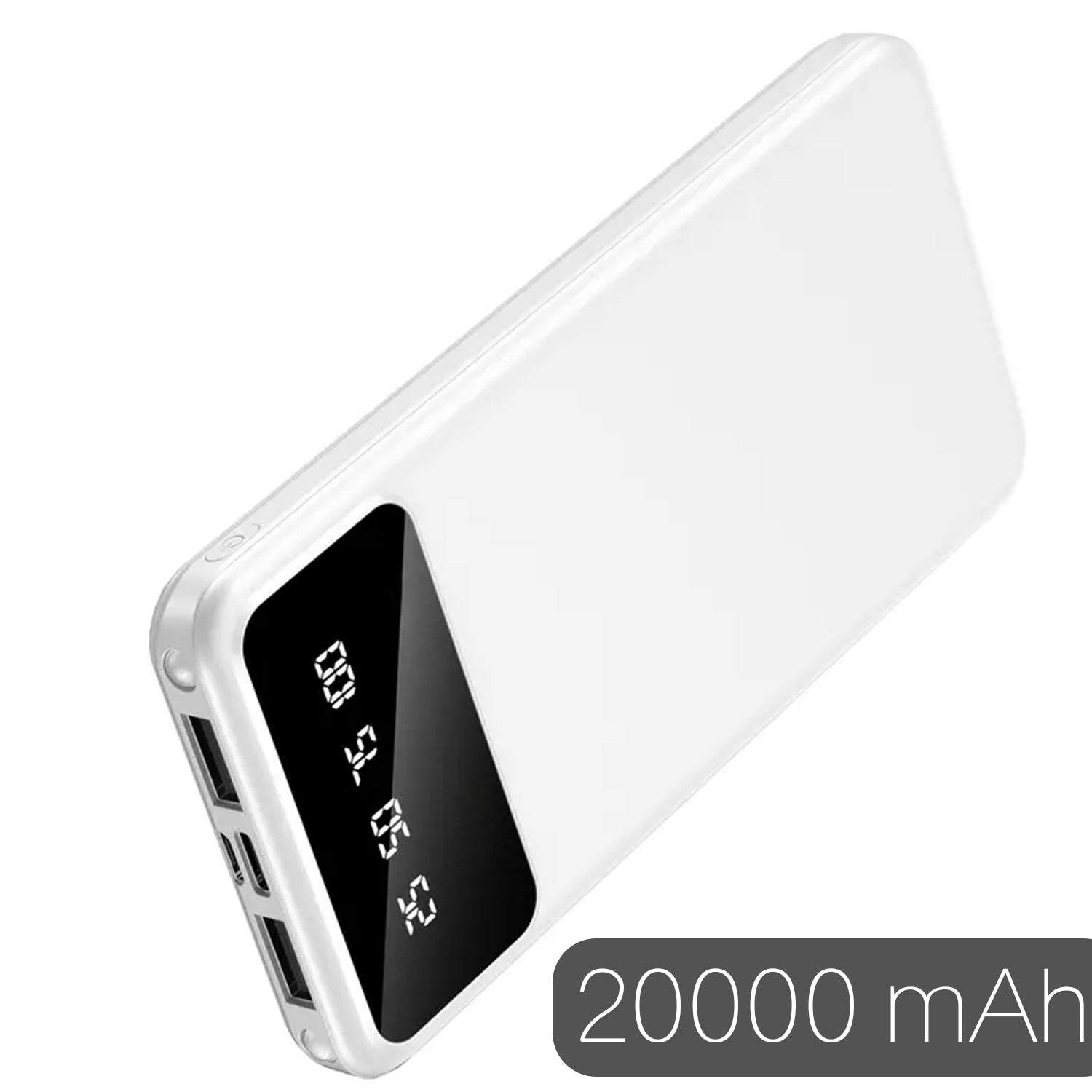 TEMU 20000mah Large Capacity Portable Power Bank, Suitable For Charging Electronics- Mobile Phone Devices, With Led Display- Dual Output Ports-