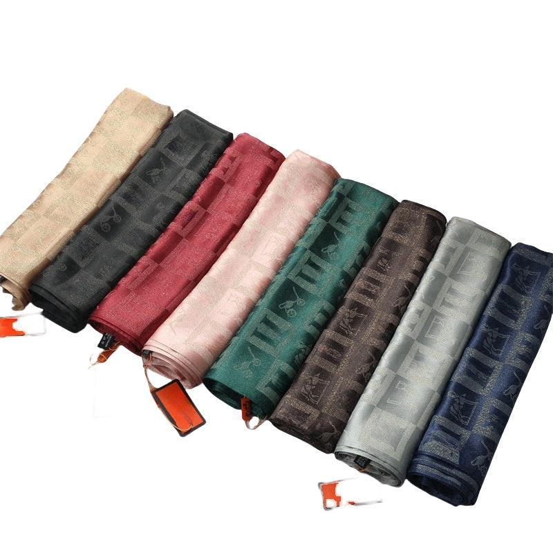 Luxury Designer scarf new silk scarves wholesale satin simulation silk female long shape cashmere wraps large square towel soavy purple accompanimen