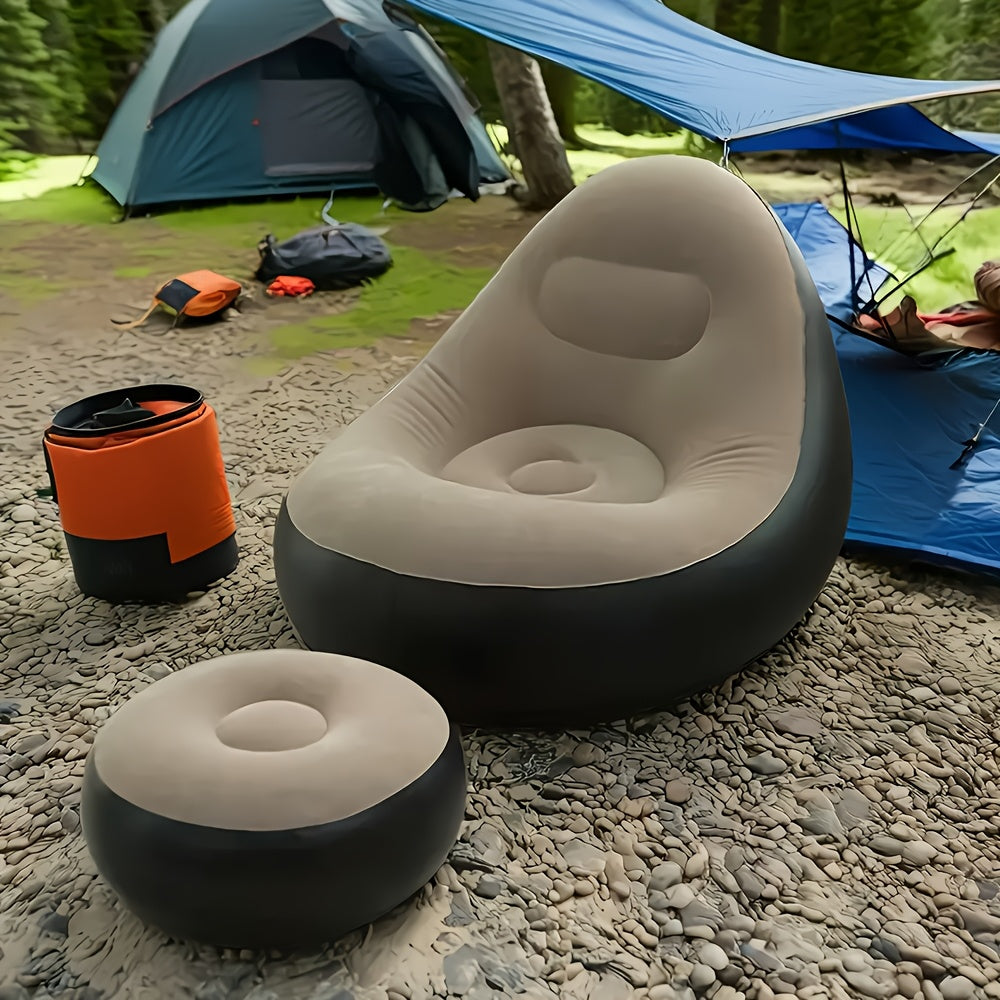 TEMU Upwell Outdoor Inflatable Sofa, 49.2-inch Adult Inflatable Lounge Chair, Foldable Portable Sofa, Two-piece Set Combination Sofa, Sofa With