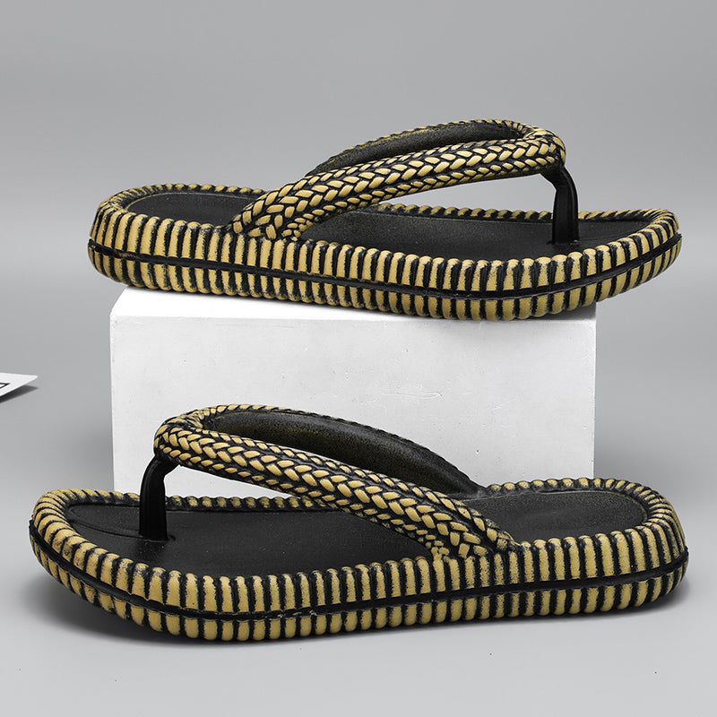 Fashion Men&#039;s Flip Flops Outdoor Indoor Slippers Thick Soft Sole Slides Men Women Beach Sandals Non-slip Home Slippers 36-45