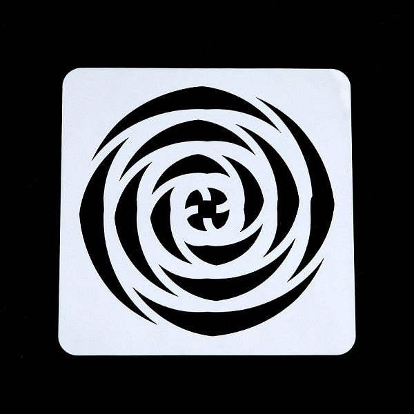 Patrón de vórtice plantilla de silueta de pintura hueca de plástico para mascotas ecológica