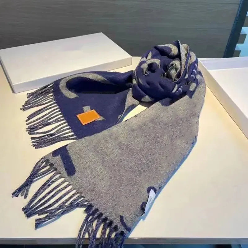 Womens Designers Cashmere Scarves Brand Jacquard Shawl Letter Wool Scarfs Fashion Cow Leather Wrap Mens Classic Shawls Warm Wraps 2401273BF