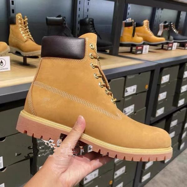 Martin Outdoor Mens Shoes Tian Bolun Workwear Classic High Heels Big Yellow que não pode ser chutado Gao Bang Botas de neve