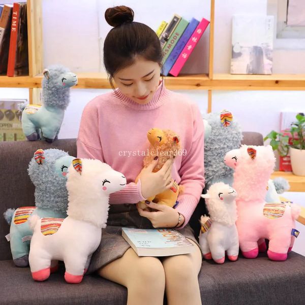 Lovely 25-35cm-45cm Alpaca Llama Plush Toy Doll Animal Cartoon Dolls Soft Stuffed Alpacas For Kids Birthday Gifts 4 Colors