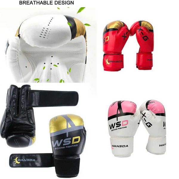 1 Pair Kids-Adult Women Men Boxing Gloves Sandbag Punch Training Muay Thai Karate Fight Mitts GlovesXJ241028