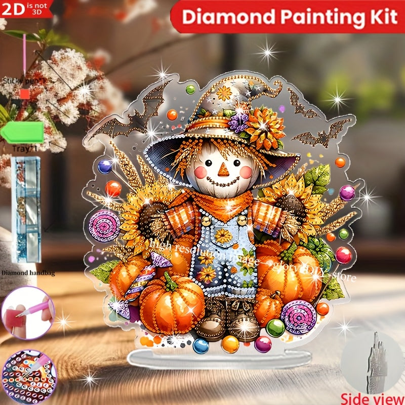 TEMU 2d-flat Diamond Painting - Discount - Diy Kit For Desktop Decoration, Landscape-themed Bohemian Style Acrylic Desktop Decoration, 22.8cm-8.97in