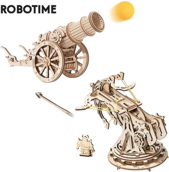 Robotime 3D Wooden Puzzle Medieval Siege Weapons Game Assembly Set Gift for Children Teens Adt War Sgy Toy KW401 KW801T250118