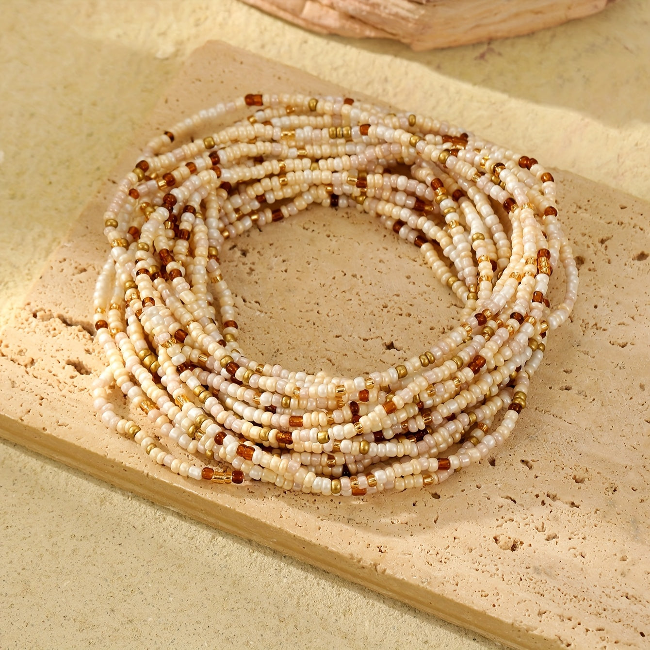 TEMU 20pcs Women's Seed Bead Bracelets - Vibrant Multicolor Stretch Bracelets For Casual Attire & Vacation Accessories, Everyday Bracelets|bohemian