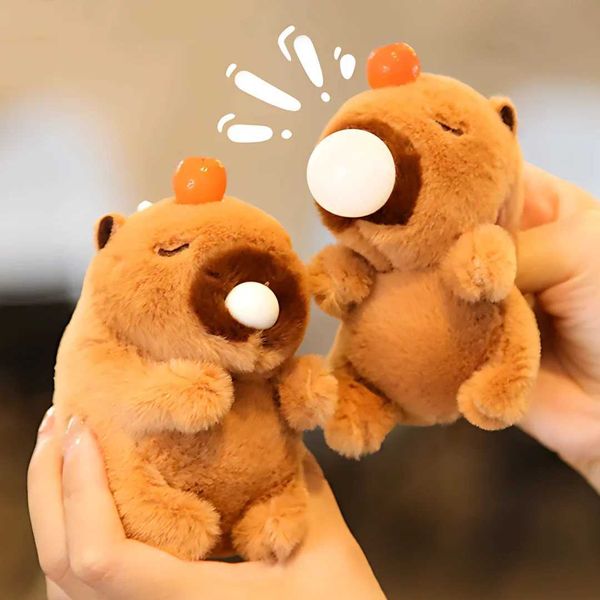 1-20 nozzle bubbles Capybara plush keychain water Guinea pig doll pendant student backpack charm cute car keychain charm W240817