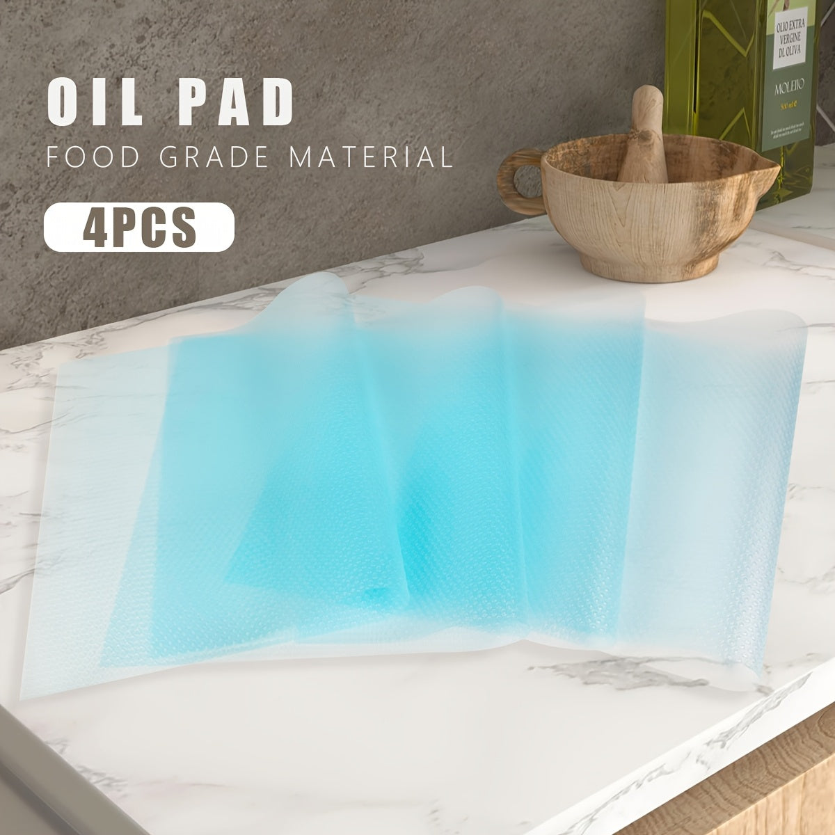 TEMU 4pcs Premium Refrigerator Liner Washable Oil-proof Pad For Seamless Kitchen Organization Durable Non-slip Bpa-free Protection For Shelves