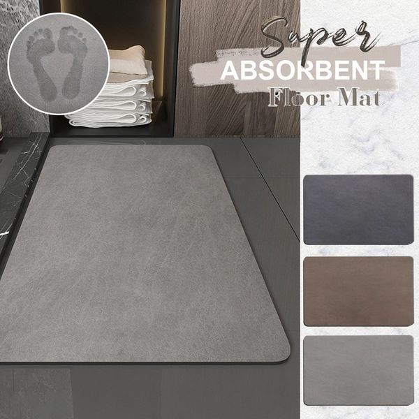 Carpet Rubber Entrance Doormat Simple Bath Mat Super Absorbent Bathroom Rug Non-slip Bathtub Side Carpet Shower Room Area Rug Tapete 230823